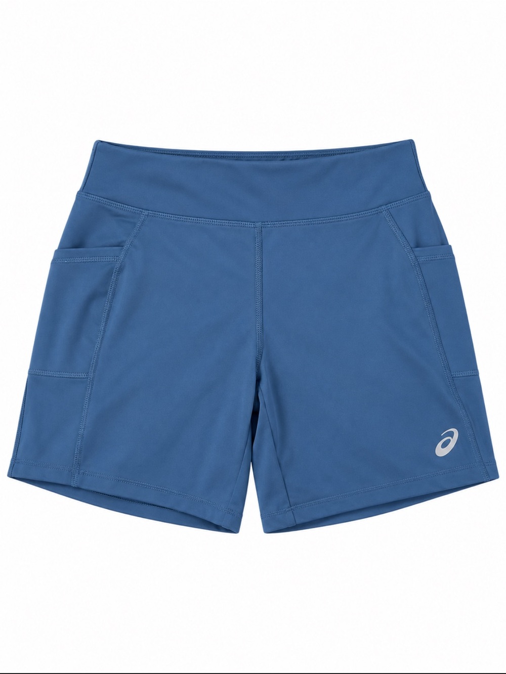 ASICS Blue Biker Shorts Women’s Medium Athletic Workout Side Pockets